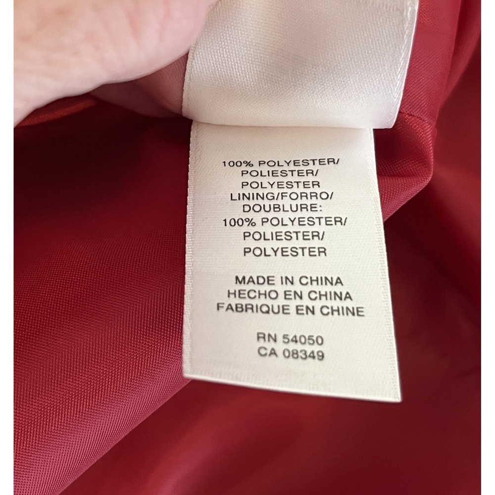 Evan Picone Womens Blazer 12 Red Belted 3/4 Sleeve Office Workwear Teacher - Picture 6 of 7